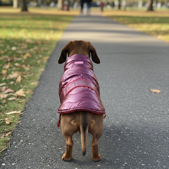 Miniature Dachshund Dog Fall Winter Coat Jacket with Velcro NWT - Picture 7 of 7